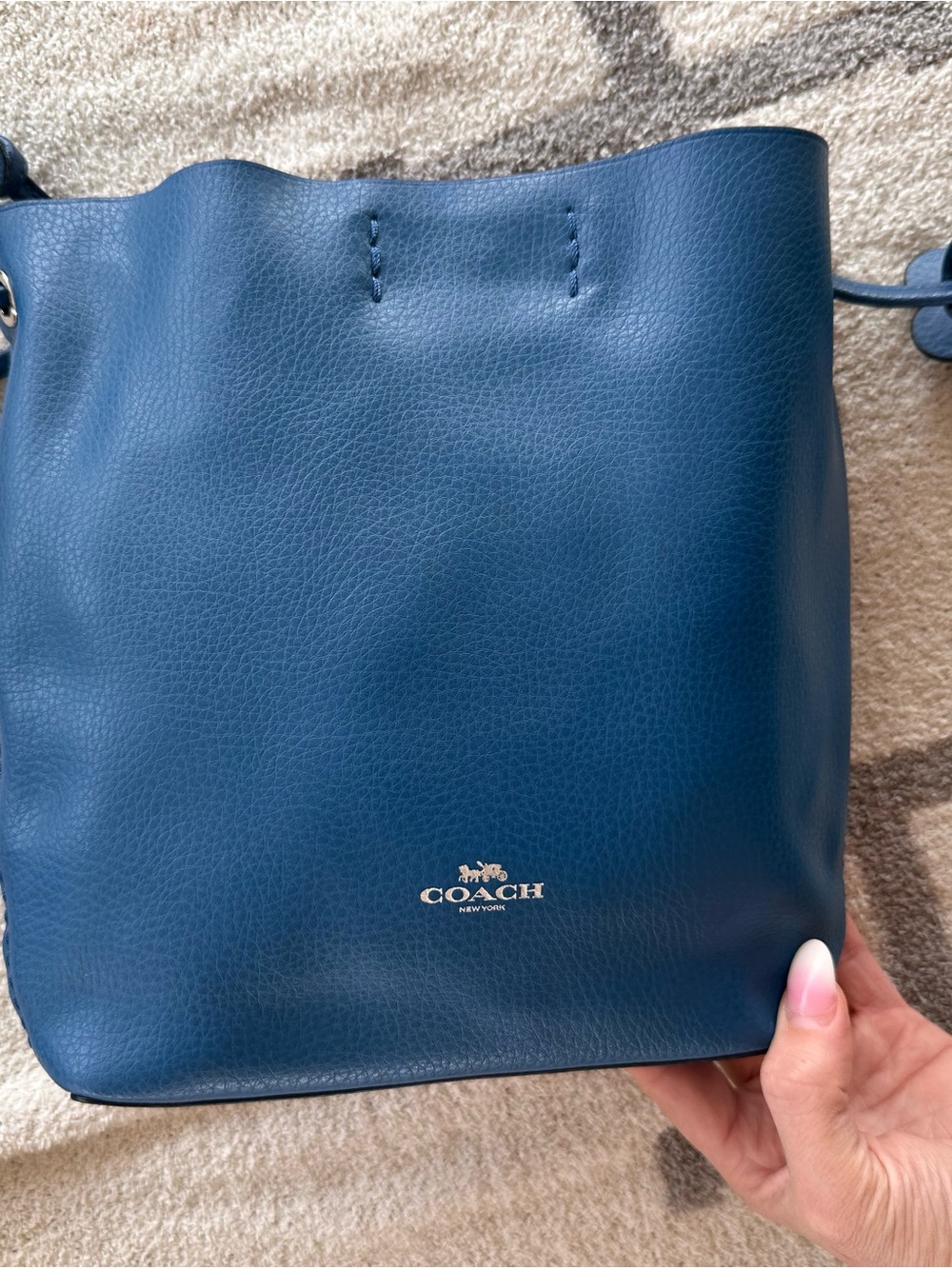 Coach Pebbled Leather Bucket Bag in Teal Blue2018 Derby bag